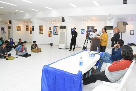 7th Day -Painting Workshop By Mr. Shahid Rassam- Karachi Youth Festival 2017-18 (8)