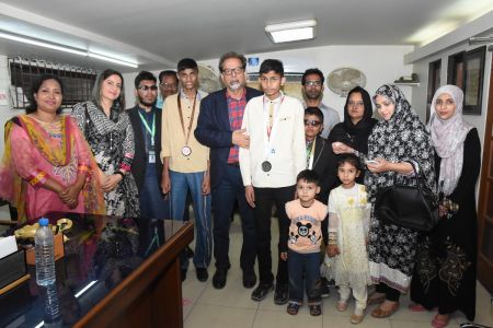 Mrs & Mr Ahmed Shah President Arts Council  Distributed Medals To Special Children (3)