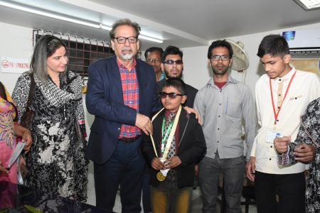 Mrs & Mr Ahmed Shah President Arts Council  Distributed Medals To Special Children (4)