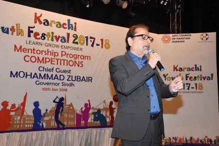 President Arts Council Ahmed Shah Addresing To Participants Of Karachi Youth Festival